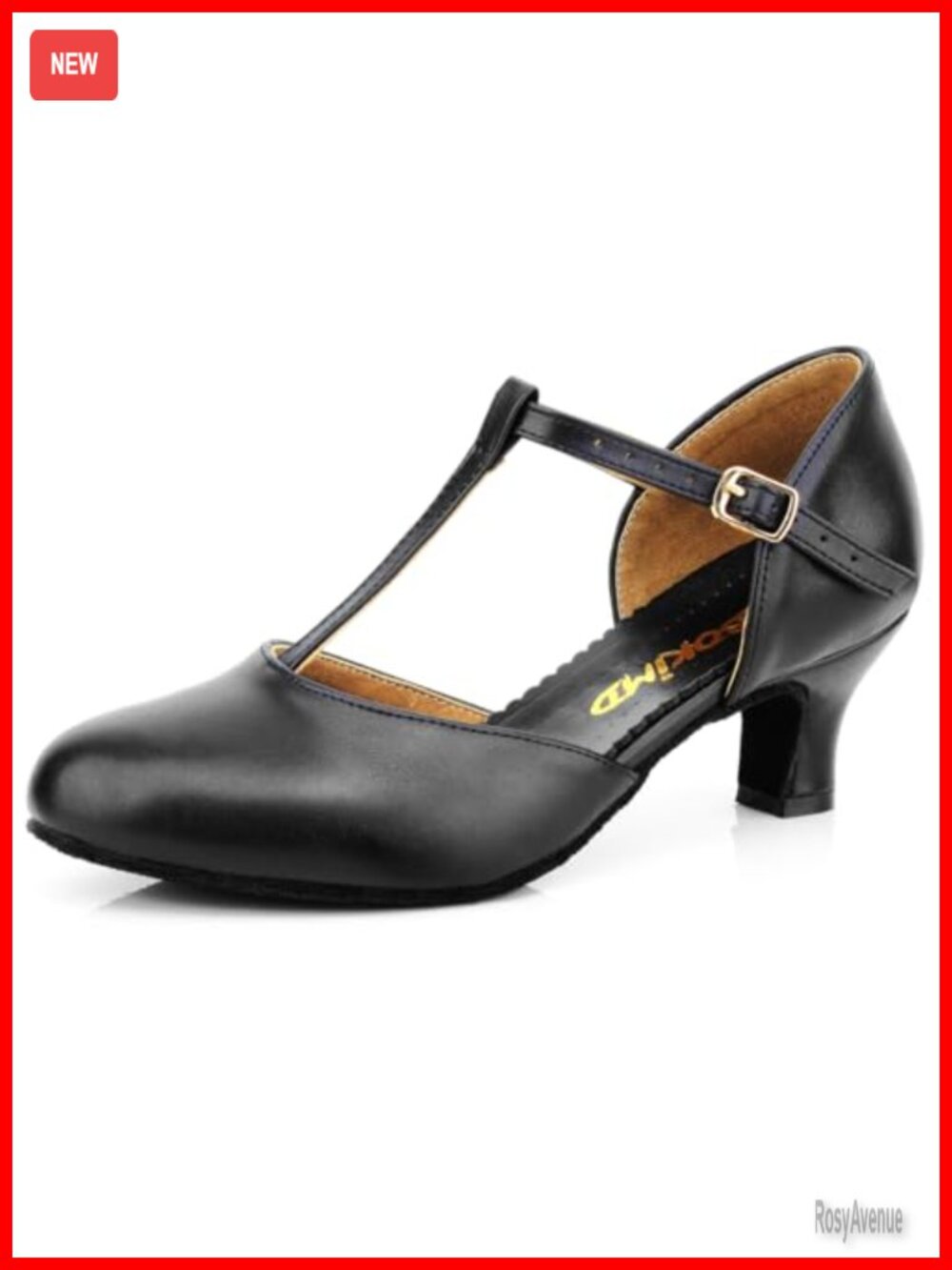 Women's T-Strap Latin Salsa Dance Heels Non-Slip Ballroom Pumps